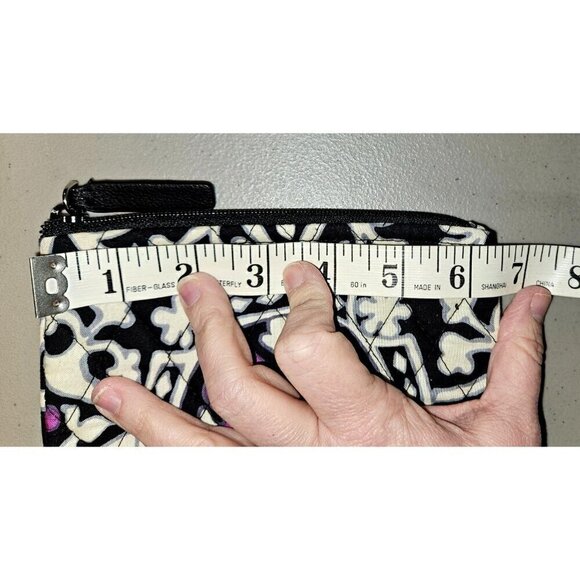 Vera Bradley Makeup Bag Zip Closure 7X5 Scroll Medallion Purple Black White NEW - Picture 8 of 11